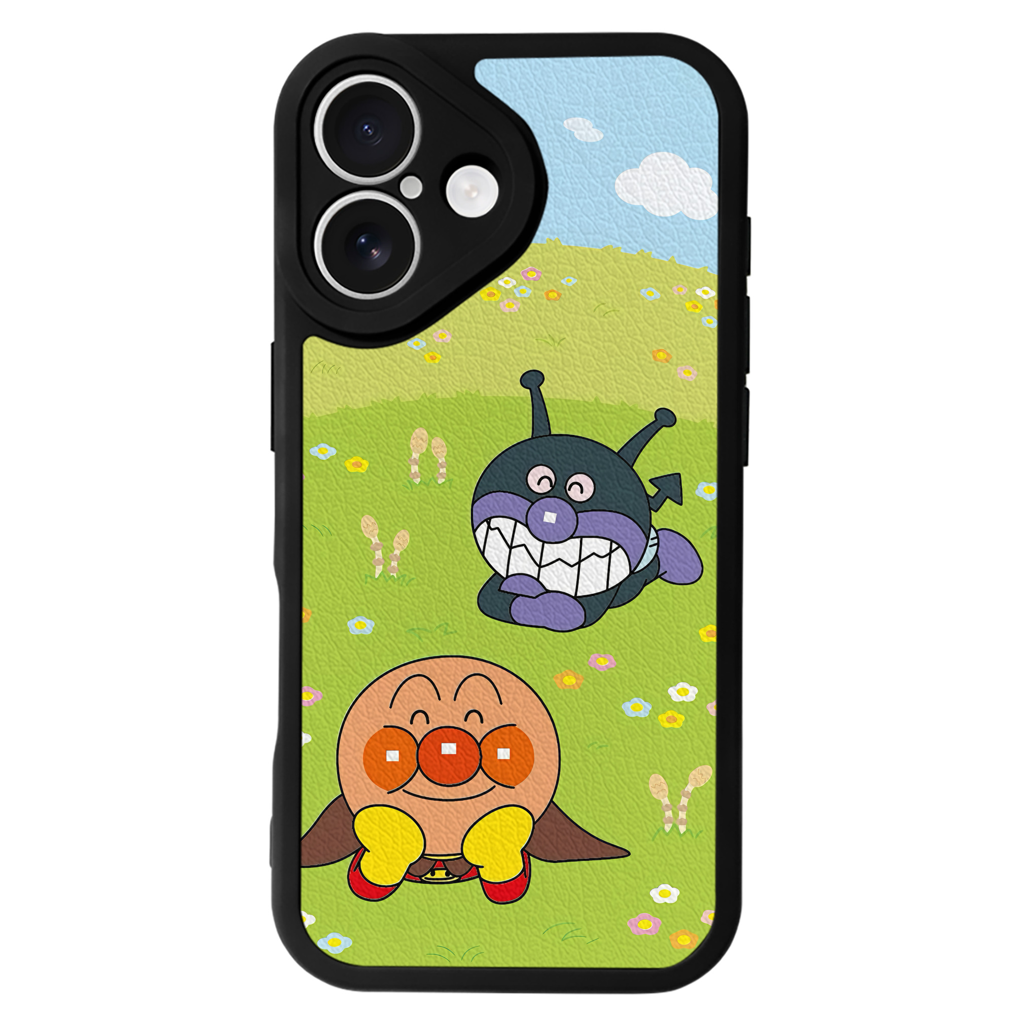 （画像用） アンパンマン Anpanman 【iPhone 16シリーズ対応】シリコンスマホケース（レザー調） 材質：シリコン